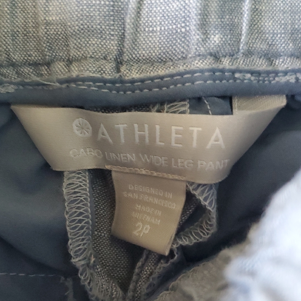 Athleta Light Blue Jean Type Pants with Drawstring - Picture 2 of 6